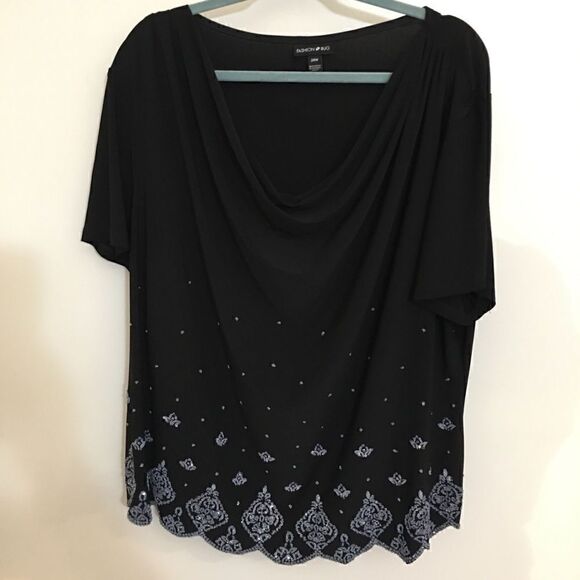 Gorgeous Silky spandex top with sparkle beading - Picture 4 of 6